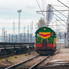 Green diesel locomotive