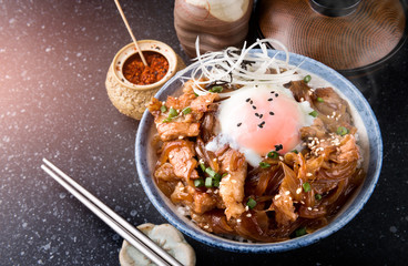 Japanese beef bowl or gyudon in Japanese call.