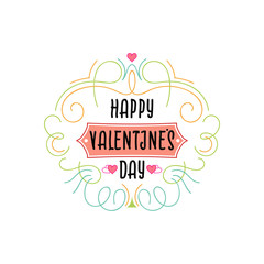 Happy Valentine's day. Hand Drawing Vector Lettering design. Can be used for posters, postcards, prints on clothes.