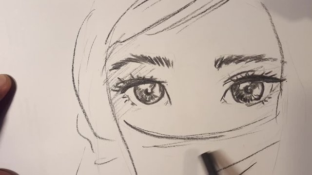 Portret tekenen mysterieuze vrouw