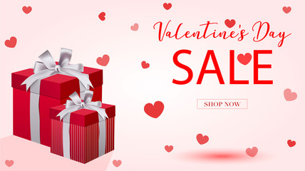 Valentine's day sale vector banner 