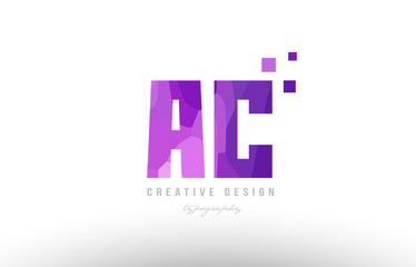 ac a c pink alphabet letter logo combination with squares