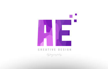 ae a e pink alphabet letter logo combination with squares