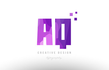 aq a q pink alphabet letter logo combination with squares