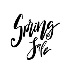 Special Spring Sale - Hand drawn inspiration quote. Vector typography design element. Spring lettering poster. Template for Flyers, banners, advertise, marketing, promotion.