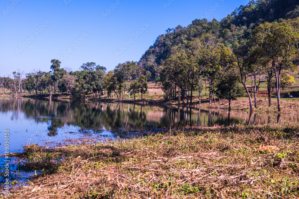 Sticker Lake view in Chiangmai province