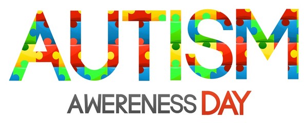 World autism awareness day.Puzzle text of autism in different colors. Medical,healthcare related design isolated on white background