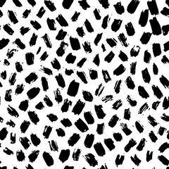 Photo sur Plexiglas Peindre et dessiner des lignes Modèle sans couture abstraite d& 39 encre. Fond avec des traits artistiques dans un style fragmentaire noir et blanc. Élément de design pour toiles de fond et textile