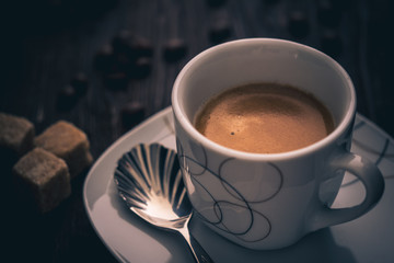 Kaffee mit Zucker