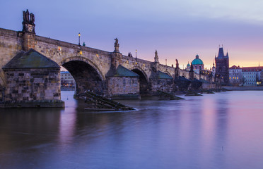 Charles Bridge, one of the famous places of the world. Prague, the Czech Republic 