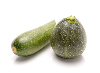 ripe zucchini isolated on a white background