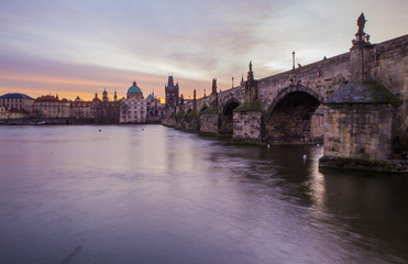 Charles Bridge, one of the famous places of the world. Prague, the Czech Republic 