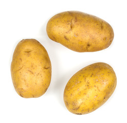 potatoes on a white background