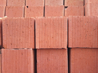 Texture of bricks stacked in a stack