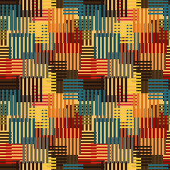 Abstract colorful stripped geometric seamless pattern.Repeating background texture