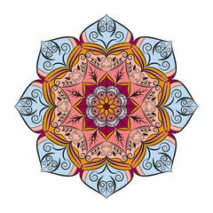 Flower Mandala. Vintage decorative elements. Oriental pattern, vector illustration. Islam, Arabic, Indian, moroccan,spain, turkish, pakistan, chinese, mystic, ottoman motifs. Coloring book page