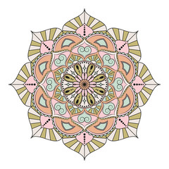 Flower Mandala. Vintage decorative elements. Oriental pattern, vector illustration. Islam, Arabic, Indian, moroccan,spain, turkish, pakistan, chinese, mystic, ottoman motifs. Coloring book page