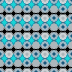 Abstract geometric seamless pattern with circles and rhombus