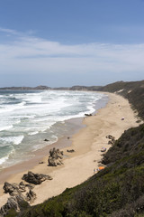 Brenton on Sea Western Cape South Africa. December 2017.The quiet beach and Indian Ocean at this resort which is close to Knysna.