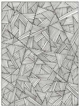 Difficult Uncolored Adult Coloring book page for adults or kids. Can be used as adult coloring book, coloring page, card, illustration vector; 