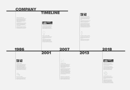 Modern timeline template with nice typography