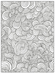 Hand drawn Doodle Difficult Circle Abstract Adult Coloring book page. Can be used as adult coloring book, coloring page, card, illustration vector