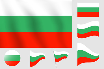 Bulgaria flag. Realistic vector illustration flag. National symbol design.