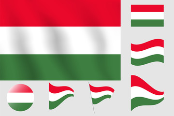 Hungary flag. Realistic vector illustration flag. National symbol design.