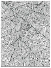 Hand drawn Uncolored Difficult Abstract Adult Coloring book page. Can be used as adult coloring book, coloring page, card, illustration vector