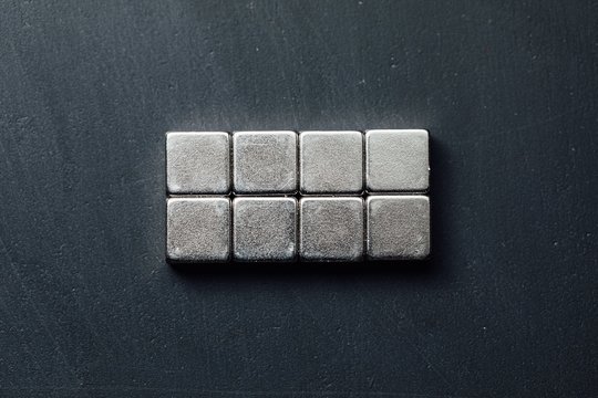 neodymium magnets squares, black background