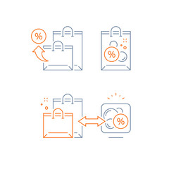 Shopping bags, loyalty program, earn points, marketing concept