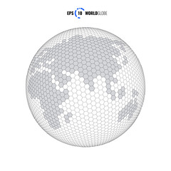 Fototapeta na wymiar Vector 3D World Globe Template