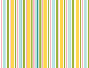 Colorful vertical stripe vector pattern. Modern stripe background. Yellow, blue, pink, white and green. Spring, summer, Easter, pastel colors. EPS file includes pattern swatch tile.