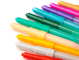 Children color pens  creativity background