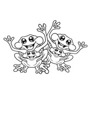 geschwister pärchen liebe verliebt nachwuchs papa mama junges kind baby junge mädchen paar team 2 freunde familie glücklich spaß fröhlich winken frosch klein süß niedlich quak comic cartoon clipart