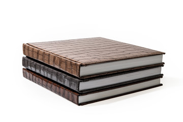 The books in brown leather cover