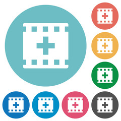Obraz premium Add new movie flat round icons