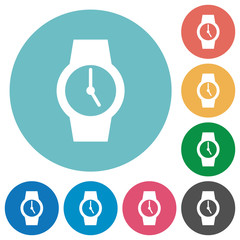 Watch flat round icons