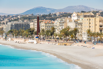 Naklejka premium France Nice Mediterranean beach