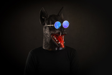 dogs, a man in a dog mask,year of the dog