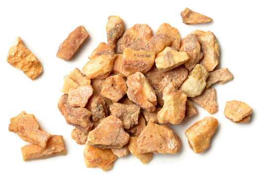 styrax benzoin isolated on white, top view