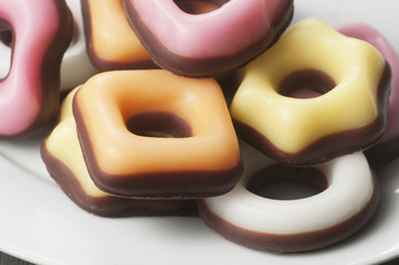 Donuts with icing and topping