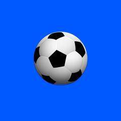 Naklejka premium Soccer ball on blue background,