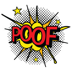 pop art comic icon word poof