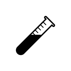 Vector illustration icon of medical subject. Black on a white background. beaker