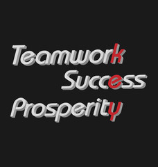 Teamwork, success, and prosperity text motivation vector