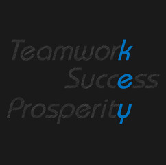 Teamwork, success, and prosperity text motivation vector