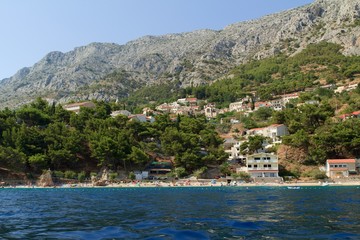 Fototapeta premium Beautiful view of the Adriatic Sea and coastline in Croatia, Southern Dalmatia 