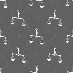 Hand scales. Weighing, weight, balance. Seamless pattern.