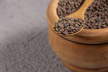 lentils in spoon